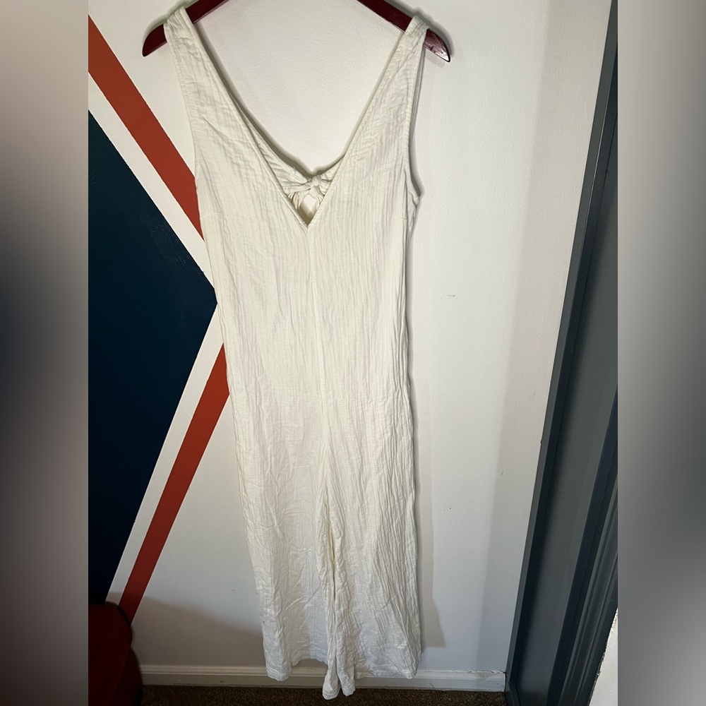 Madewell Cream Sleeveless V-Neck Jumpsuit - Picture 3 of 7
